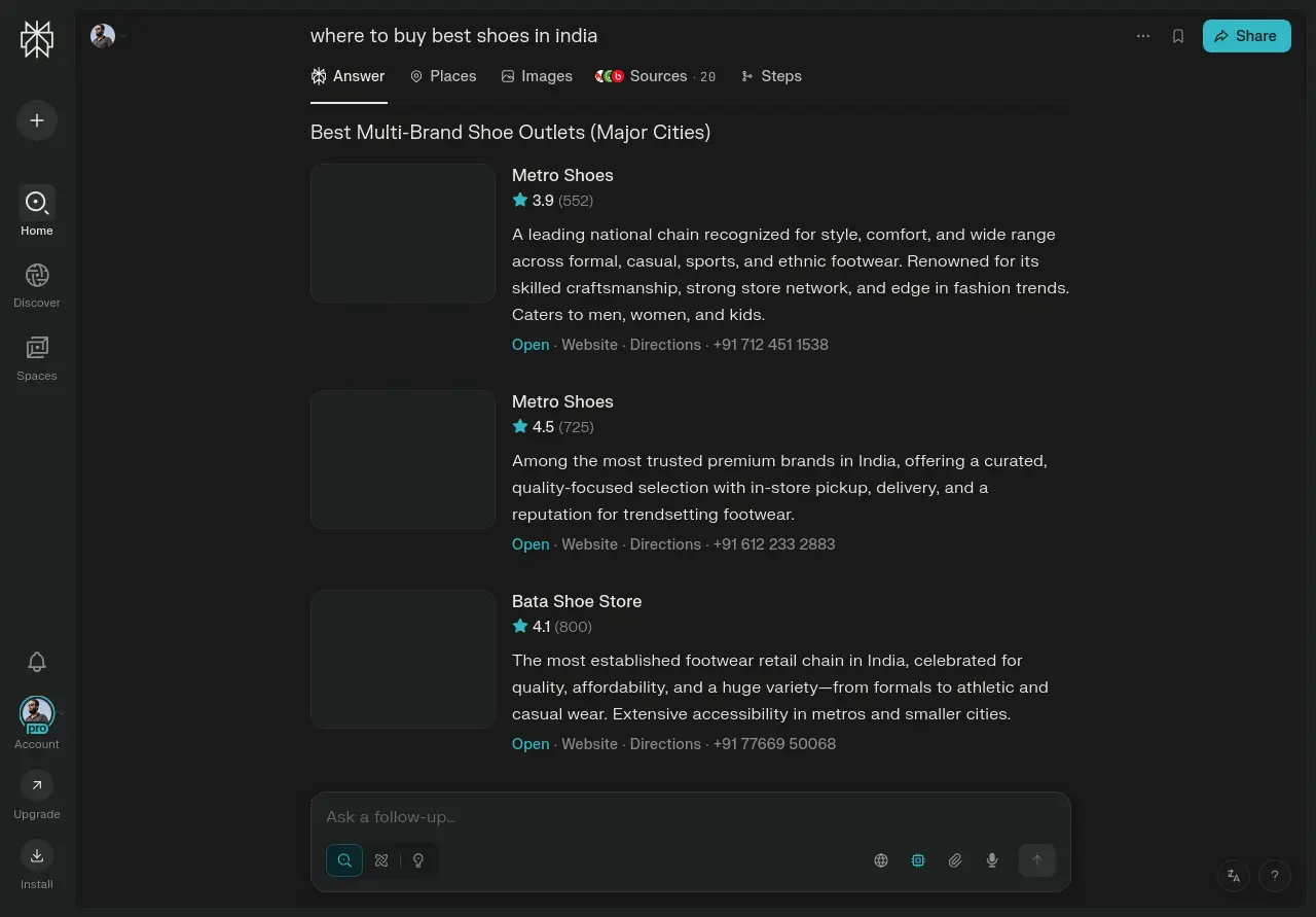AI search results showing integrated answers with less visible links in AI-generated responses